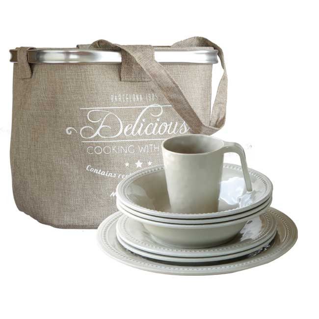 25-pieces tableware set Harmony Sand
