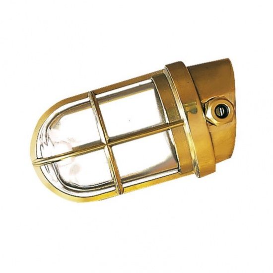 Schuine wandlamp messing