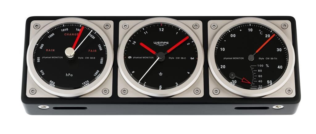 Commander Uhr/Baro/Thermo/Hygrometer - Vernickelt Messing