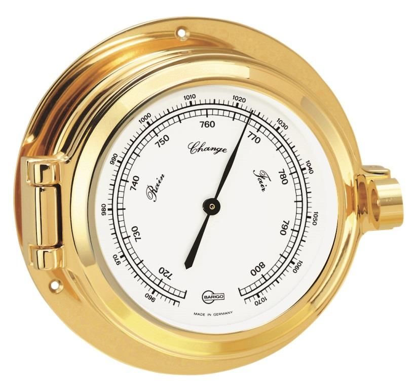Barigo Poseidon Porthole Ship's Barometer Brass by ARC Marine ARC