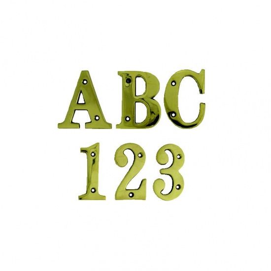 Messing letters en nummers 8 cm - Messing