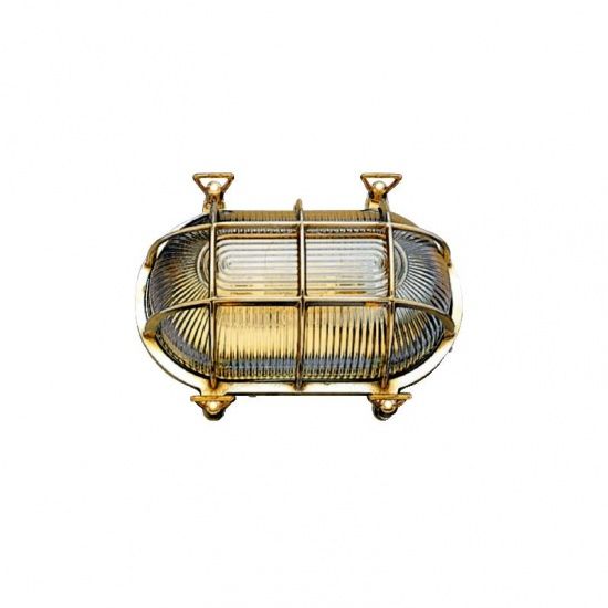 Waterdichte schotlamp messing 19,5 cm