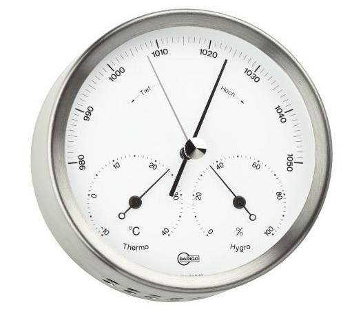 Baro-/Thermo-/Hygrometer Edelstahl mit Marine-Montagesystem