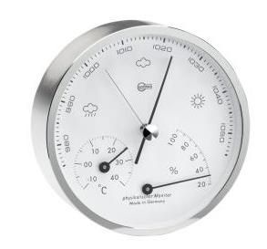 Baro-/Thermo-/Hygrometer Modern Home Vernikkeld Messing