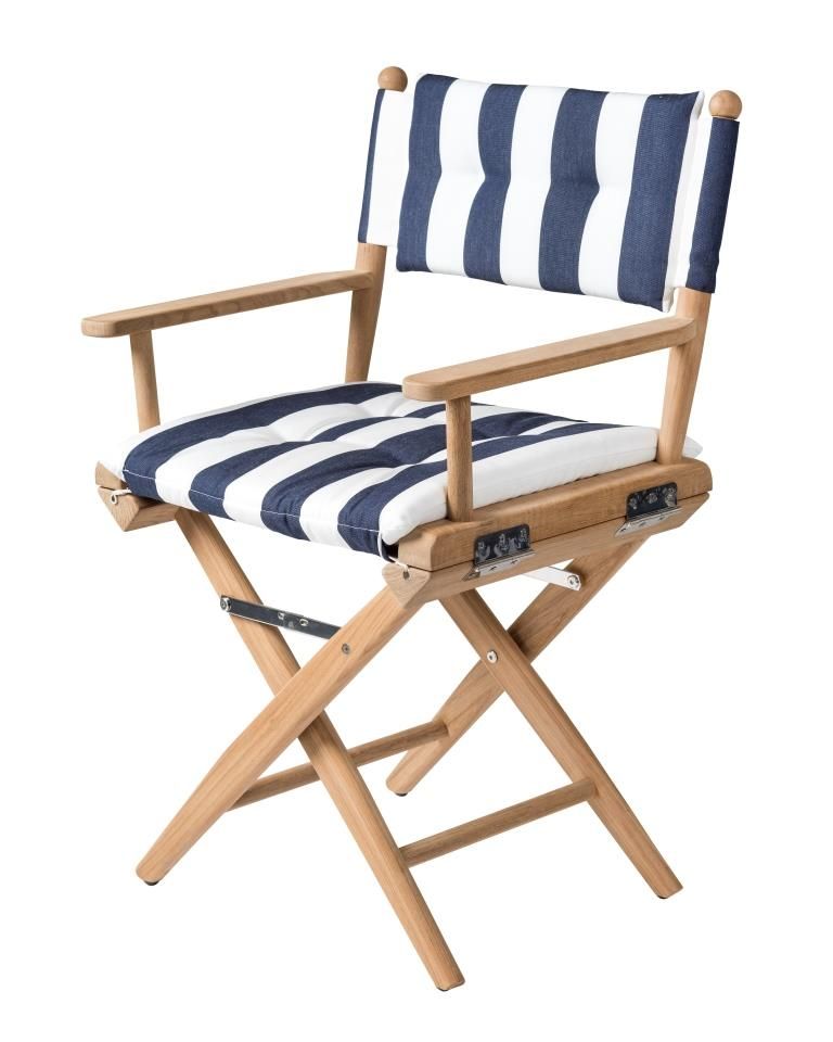 Regisseursstoel navy/wit deluxe