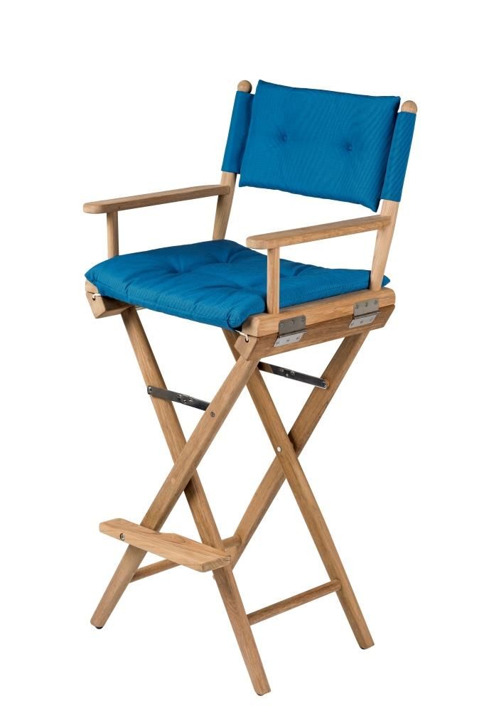 Hoge regisseursstoel forza blauw deluxe