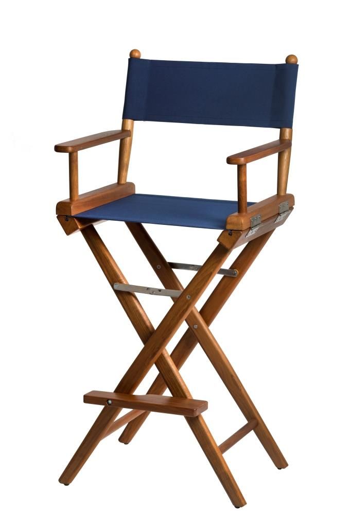 Hoge regisseursstoel navy canvas