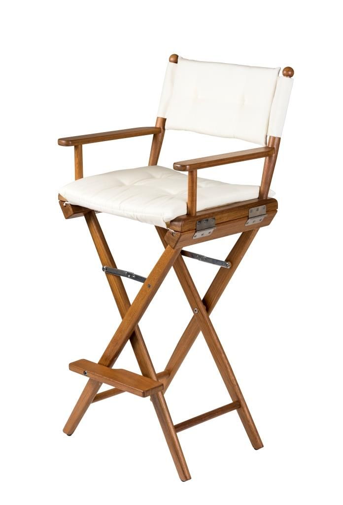 Hoge regisseursstoel crème deluxe