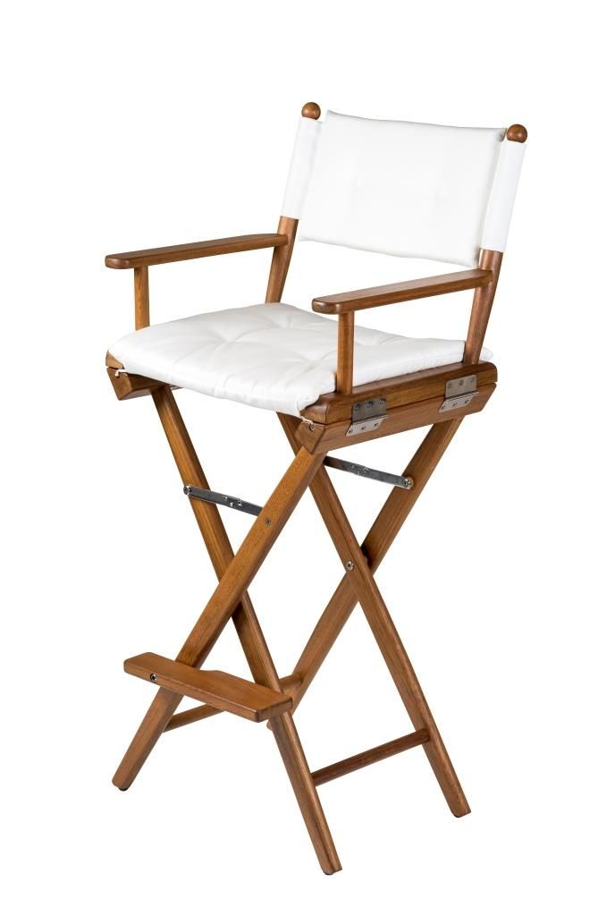Hoge regisseursstoel wit deluxe