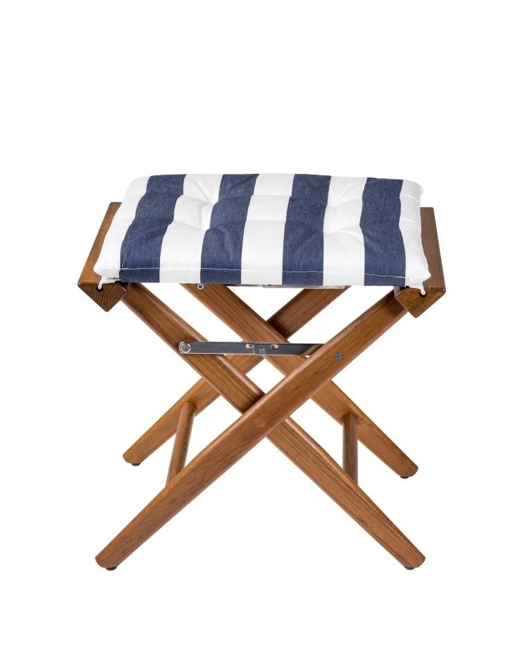 Regisseurskruk navy/wit deluxe