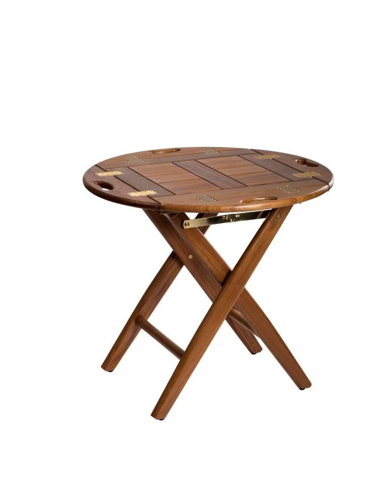 Arc Marine Round Butler Table Oiled, Round Butler Tray Table