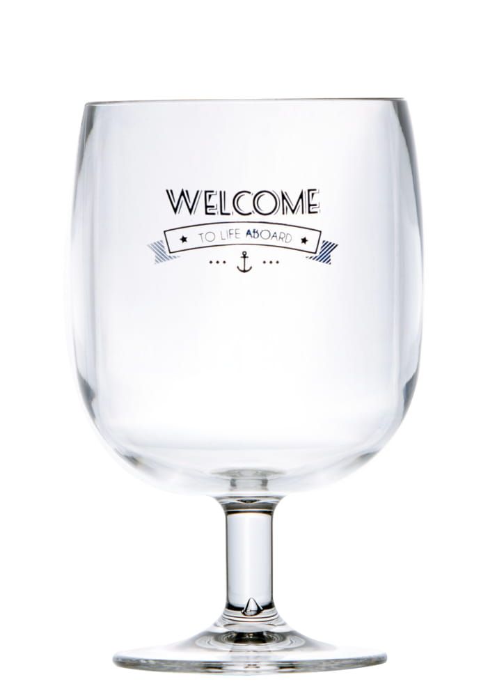 Welcome To Life stapelbaar wijnglas Polycarbonaat