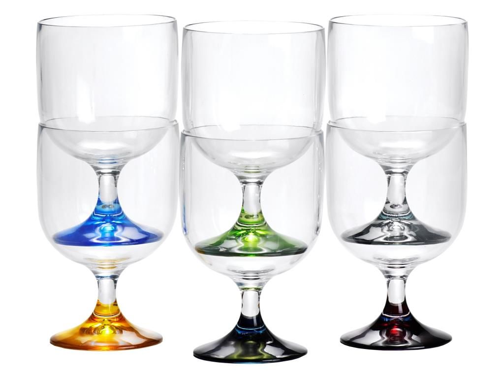 Party Set van 6 stapelbare wijnglazen Multicolour