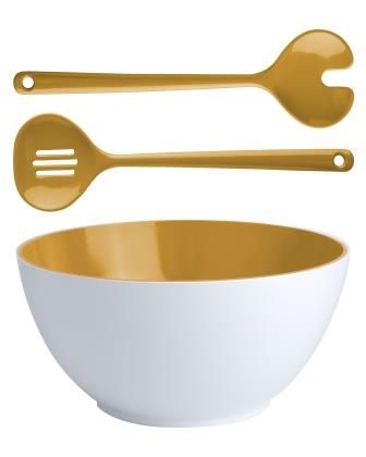 Summer Salatschüssel + Besteck Mustard