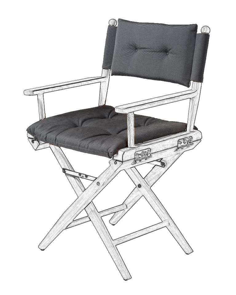 ARC Marine Deluxe cushions for directors chair I forza black ARC