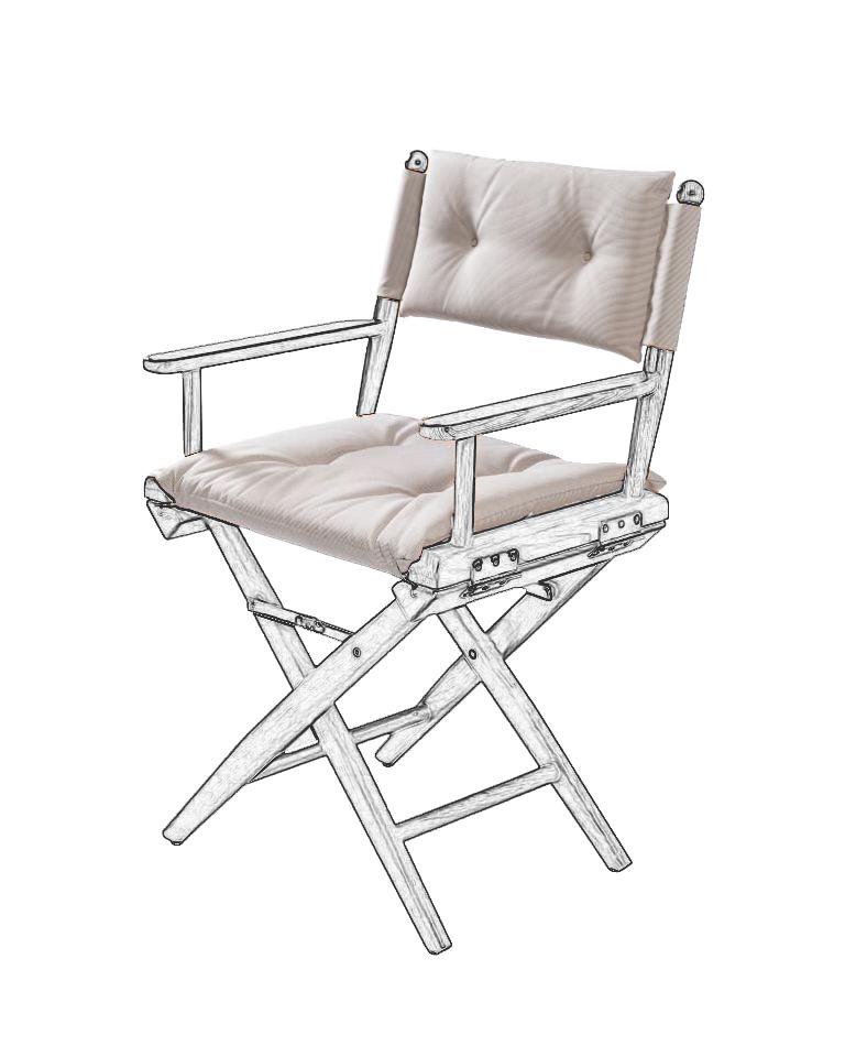 ARC Marine Deluxe cushions for director's chair I in Forza Sand ARC