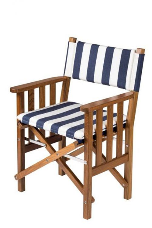 Regisseursstoel II navy/wit deluxe