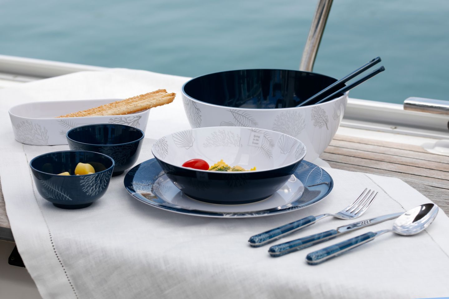 Marine Business Living onbreekbaar diep bord van lichtgewicht melamine met antislip - 18002