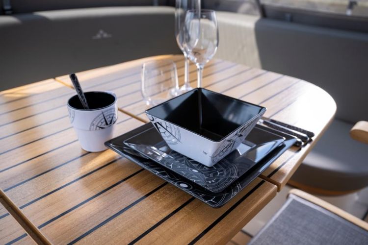 Marine Business Set 6 Tazze In Melamina Blu - Design Nautico - Stoviglie Infrangibili