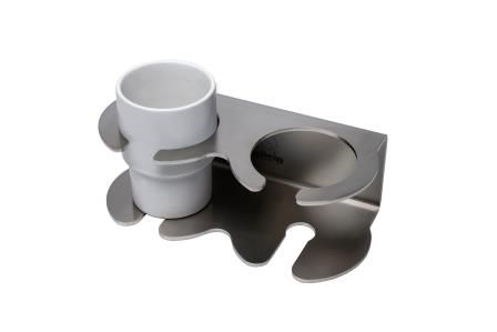 Stainless steel double cup holder for glasses, mugs or bottles, Sailsip brand