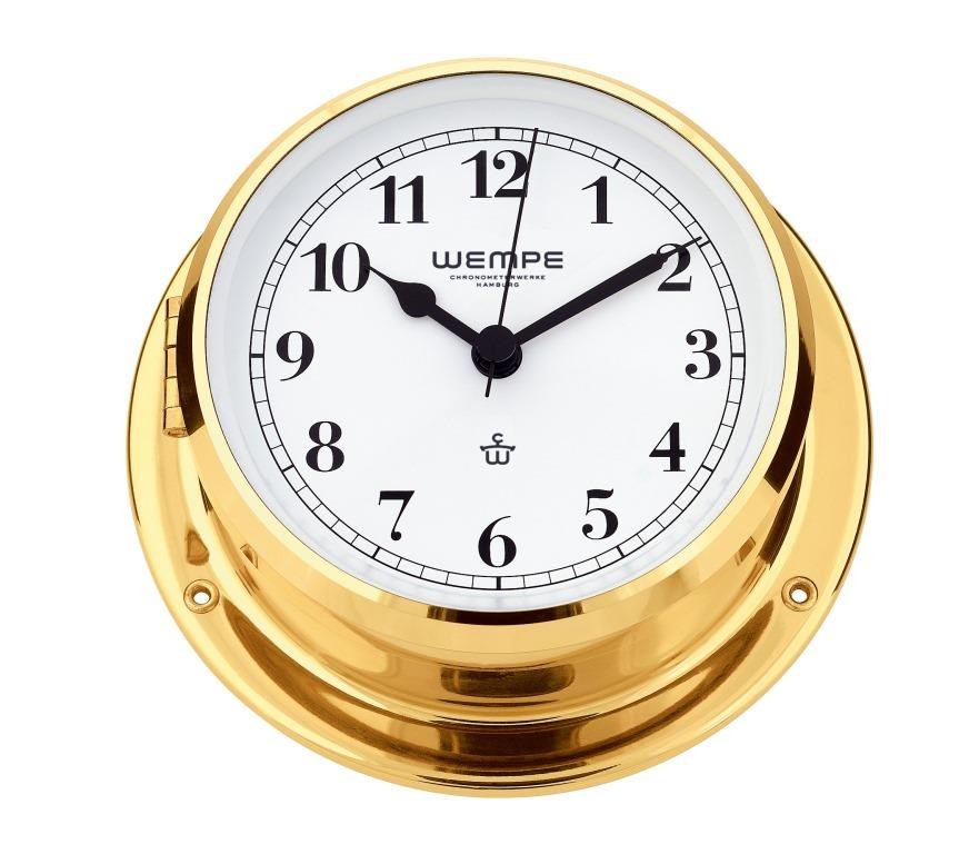 Wempe Ship's clock Skiff Brass Arabic Numerals ARC Marine ARC Marine