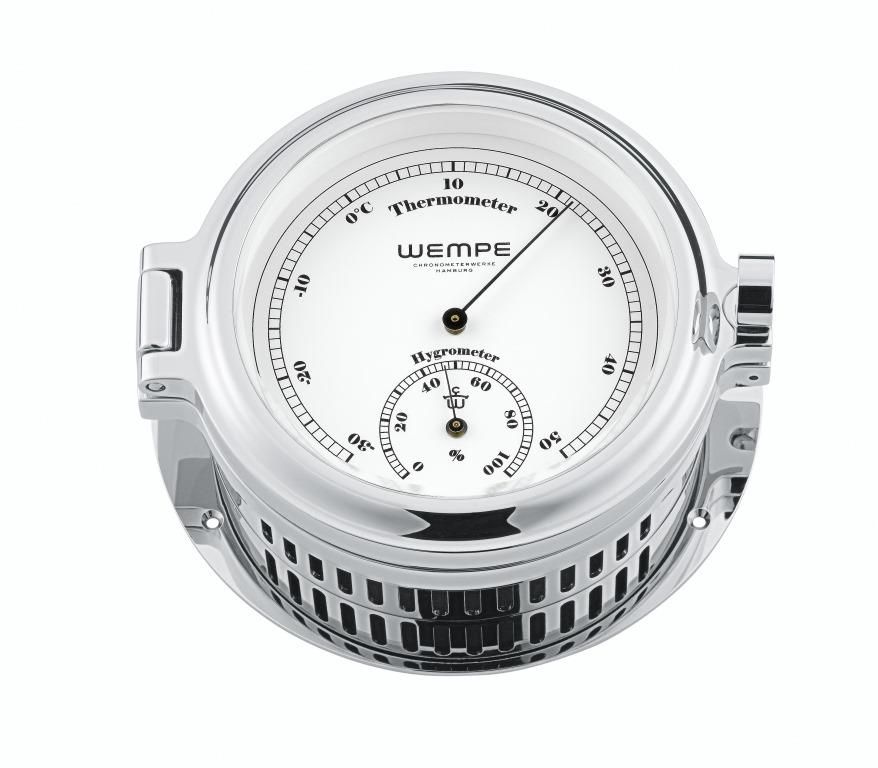Cup Thermo Hygrometer Chrome plated brass